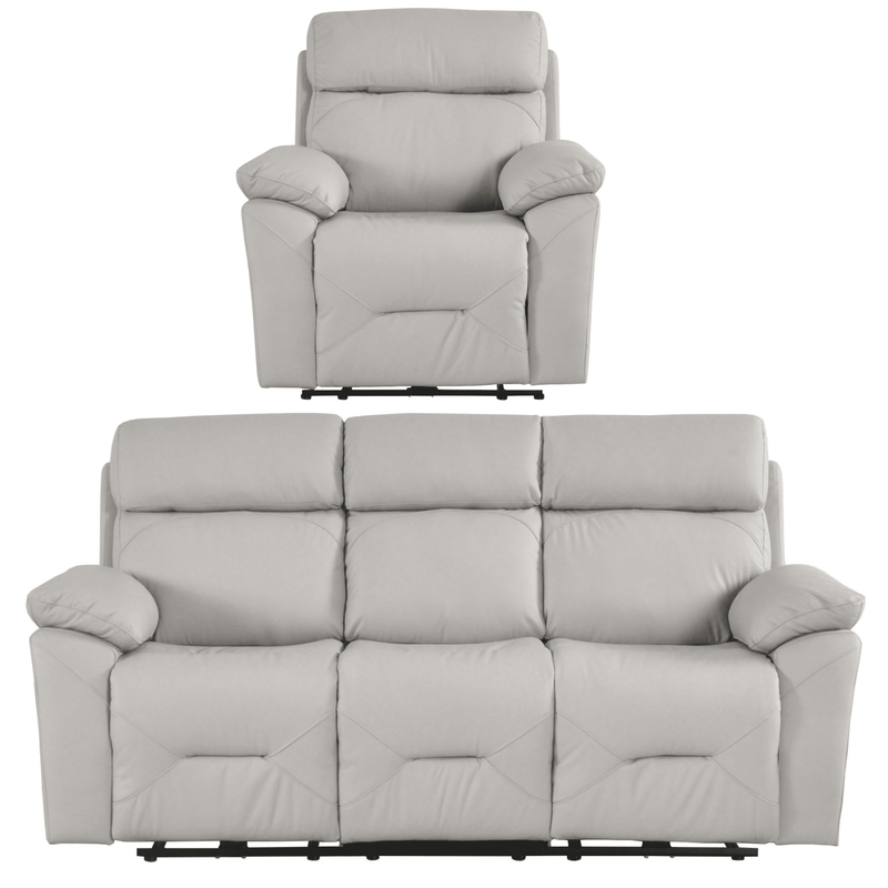 Light renato-light-grey-3-1-seater-sofa-setleather recliner sofa set
