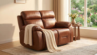 Renato Genuine Leather Tan Electric Power Recliner 2 Seater - view 8 - Furniture Instore