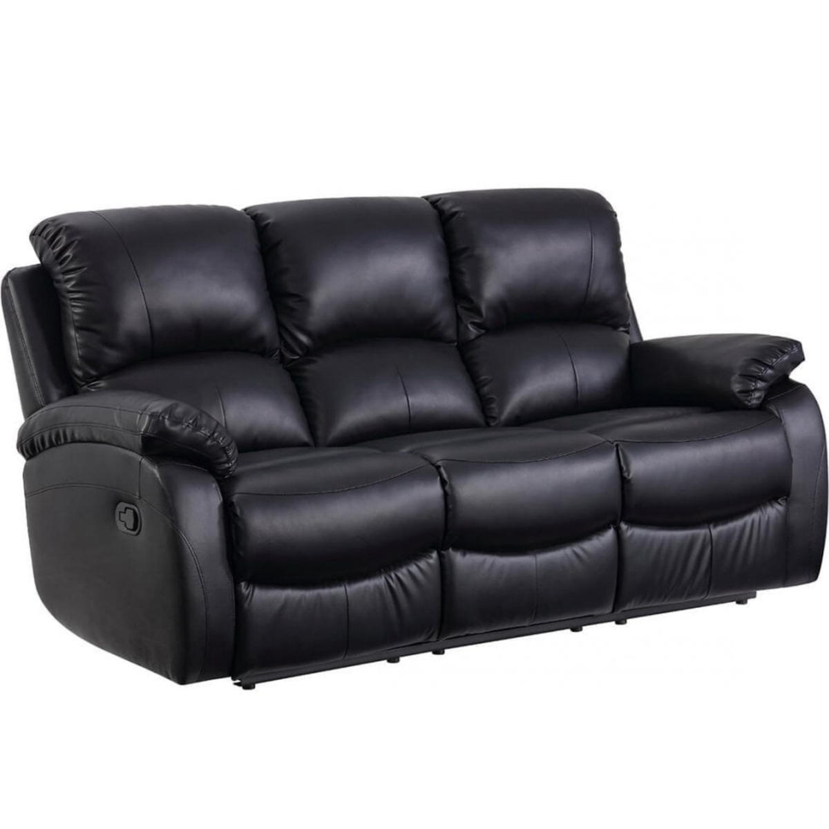 Box Black leather reclining sofa