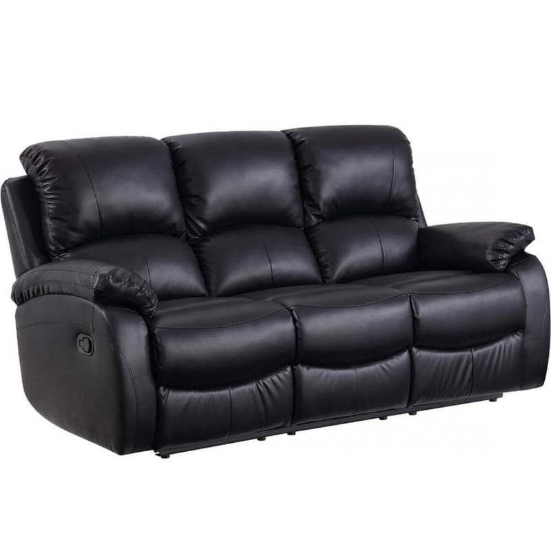 Box Black leather reclining sofa 
