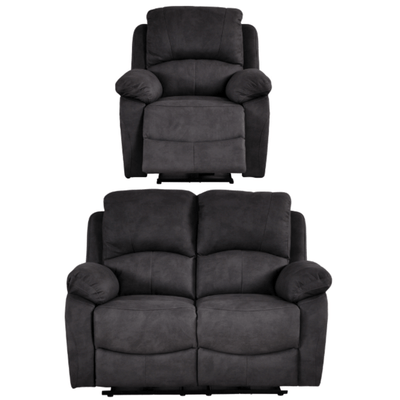 Roma Grey Fabric Electric Recliner 2+1 Seater Sofa Set