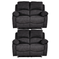 Roma Grey Fabric Electric Recliner 2+2 Seater Sofa Set