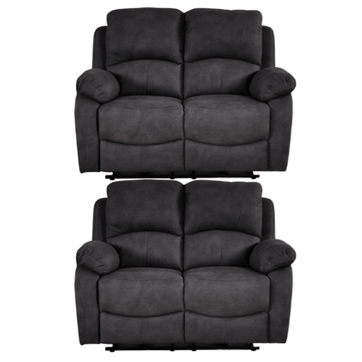 Roma Grey Fabric Electric Recliner 2+2 Seater Sofa Set