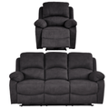 Roma Grey Fabric Electric Recliner 3+1 Seater Sofa Set