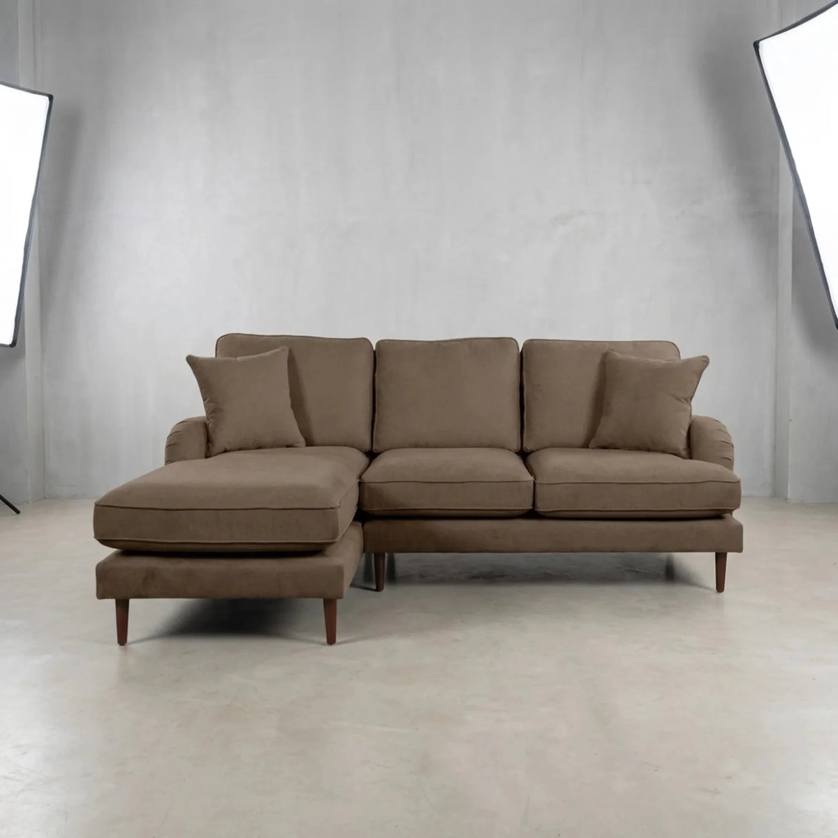 Rupert Nutmeg Fabric Left Hand Corner Sofa - Furniture Instore