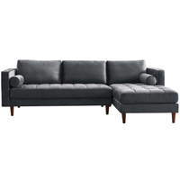 Gray sectional sofa on a white background
