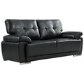 Sienna Black Leather 3 Seater Sofa