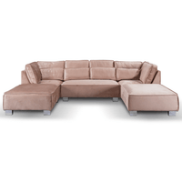 Sloane U Shape Mink Velvet Corner Sofa