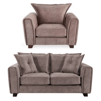 Somerford Chocolate Fabric 2+1 Seater Sofa  Set