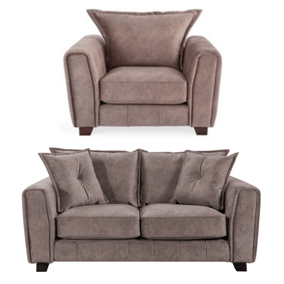 Somerford Chocolate Fabric 2+1 Seater Sofa  Set