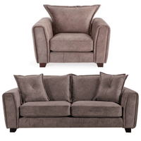 Somerford Chocolate Fabric 3+1 Seater  Sofa Set