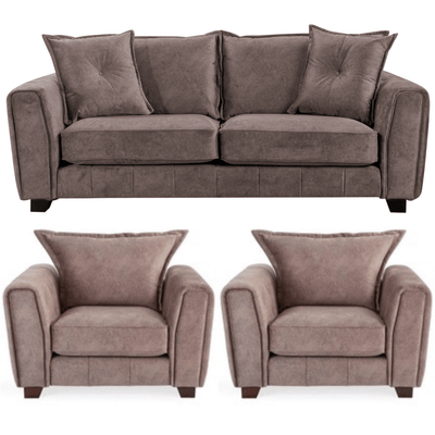 Somerford Chocolate Fabric 3+1+1 Seater Sofa Set