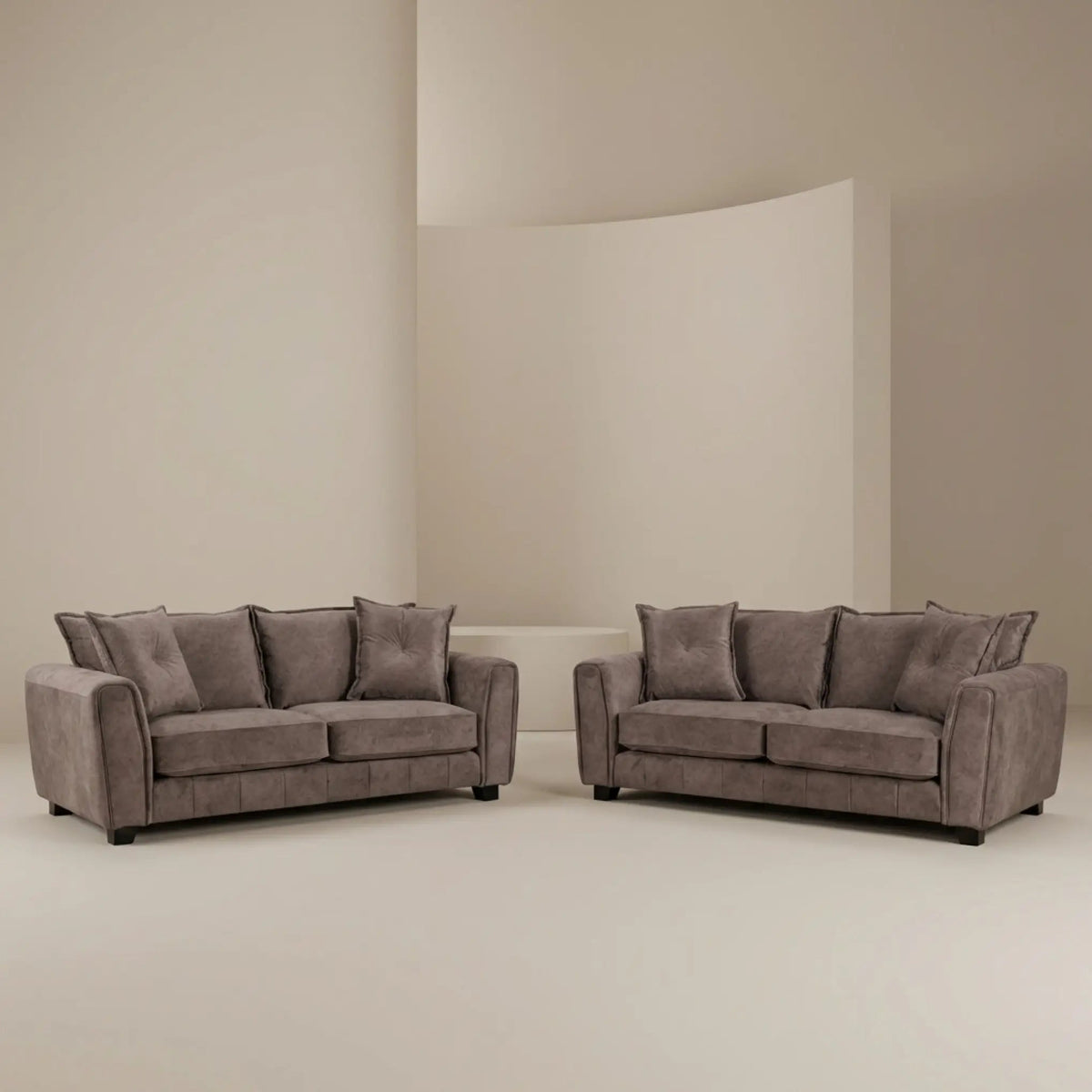 Somerford Chocolate Fabric 3+3 Sofa Set - Furniture Instore