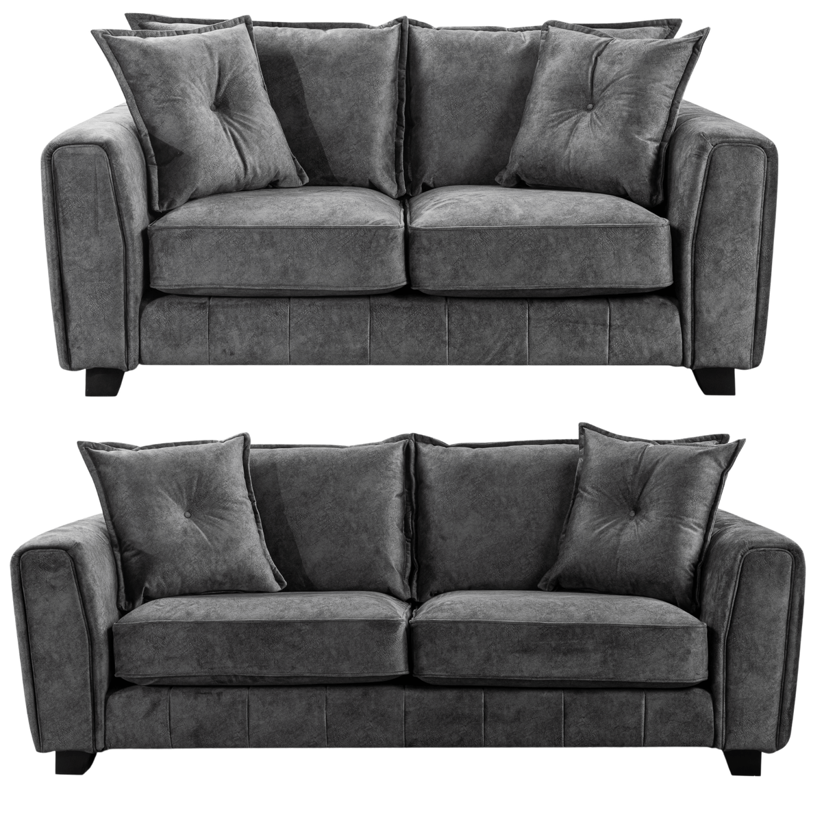Somerford Grey 3+2 Sofa Set with Soft Fabric Upholstery