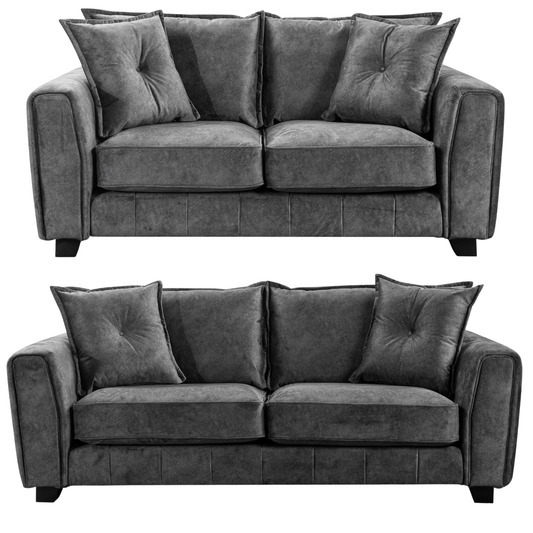 Somerford Grey 3+2 Sofa Set with Soft Fabric Upholstery