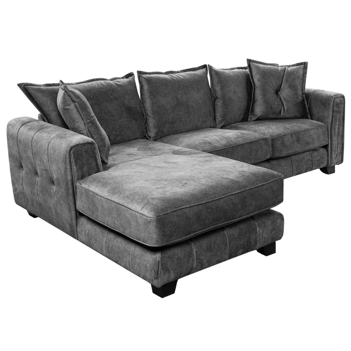 Somerford left-hand corner sofa with plush cushions and modern design, angled view on a white