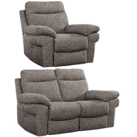 Tanya Brown Fabric Electric Recliner 2+1 Seater Sofa Set
