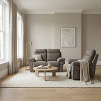 Tanya Brown Fabric Electric Recliner 2+1 Seater Sofa Set - Furniture Instore