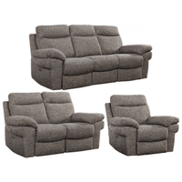 Tanya Brown Fabric Electric Recliner 3+2+1 Seater Sofa Set