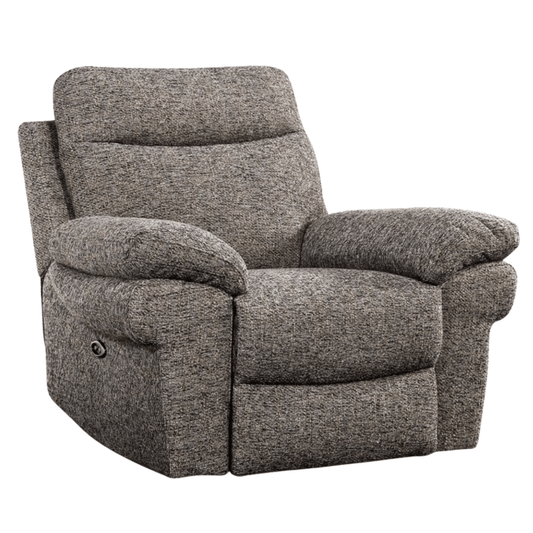 Gray recliner chair on a white background