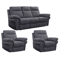 Tanya Grey Fabric Electric Recliner 3+1+1 Sofa Set