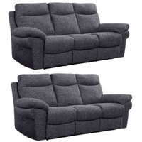 Tanya Grey Fabric Electric Recliner 3+3 Seater Sofa Set