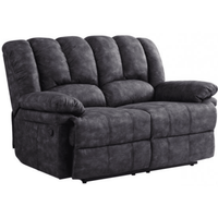 Gray sofa with reclining feature on a white background