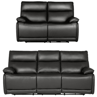 Turin Genuine Grey Leather Electric Recliner 3+2 Sofa Set