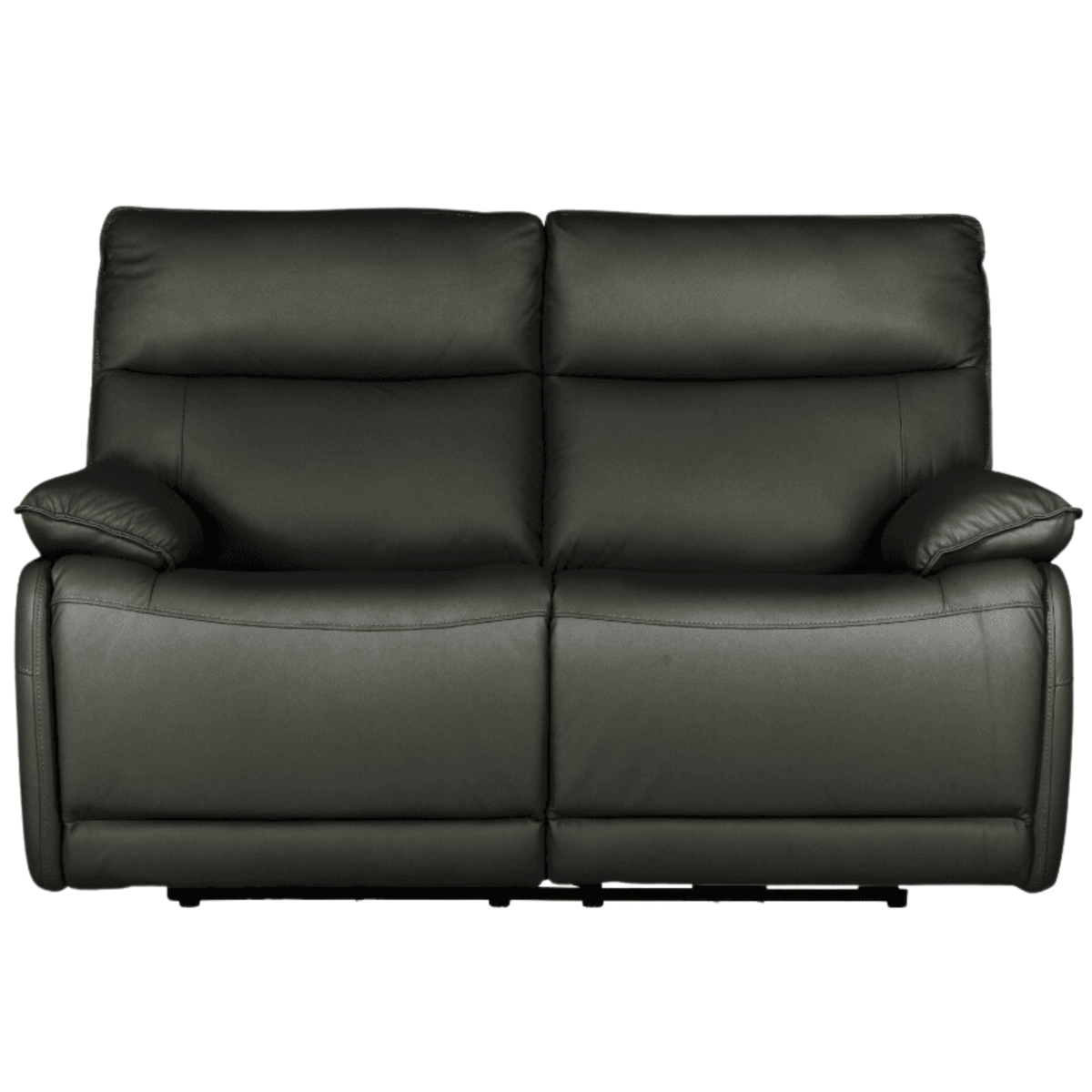 Black leather sofa on a white background