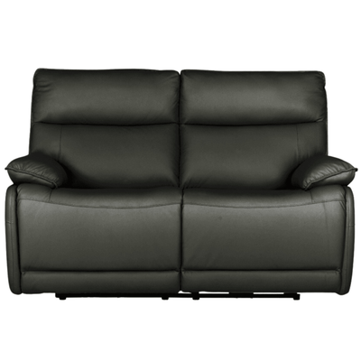 Turin Genuine Grey Leather Electric Recliner 2 Seater Sofa