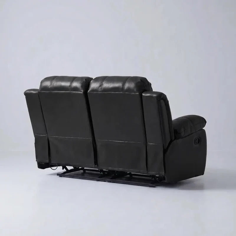 Valencia Black Leather Manual Recliner 3+2+1 Seater Sofa Set