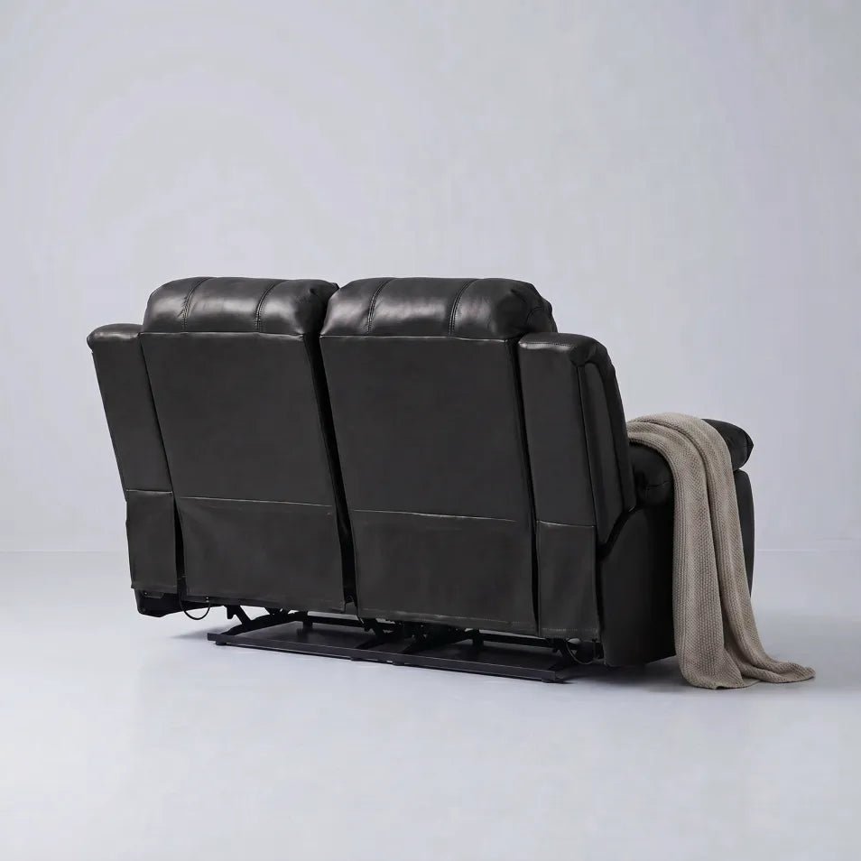 Valencia Black Leather Electric Recliner 2 Seater Sofa - view 6 - Furniture Instore