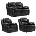 Valencia Black Leather Electric Recliner 2+1+1 Seater Sofa Set
