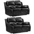Valencia Black Leather Electric Recliner 2+2 Seater Sofa Set