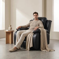 Valencia Black Leather Electric Recliner Chair - view 2 - Furniture Instore