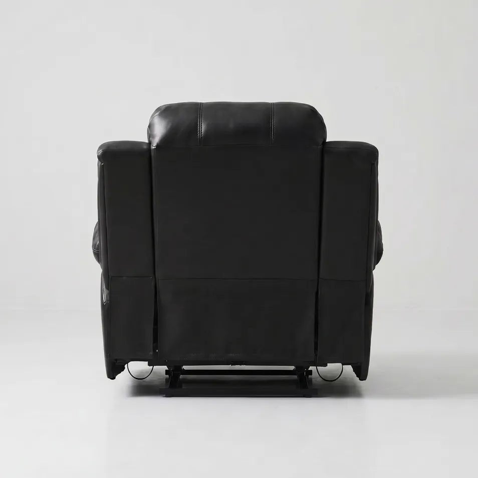 Valencia Black Leather Recliner Chair – Manual Control - view 6 - Furniture Instore