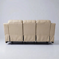 Valencia Cream Leather 3 Seater Manual Recliner Sofa - view 6 - Furniture Instore