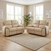 Valencia Cream Leather Electric Recliner 2+2 Sofa Set - Furniture Instore