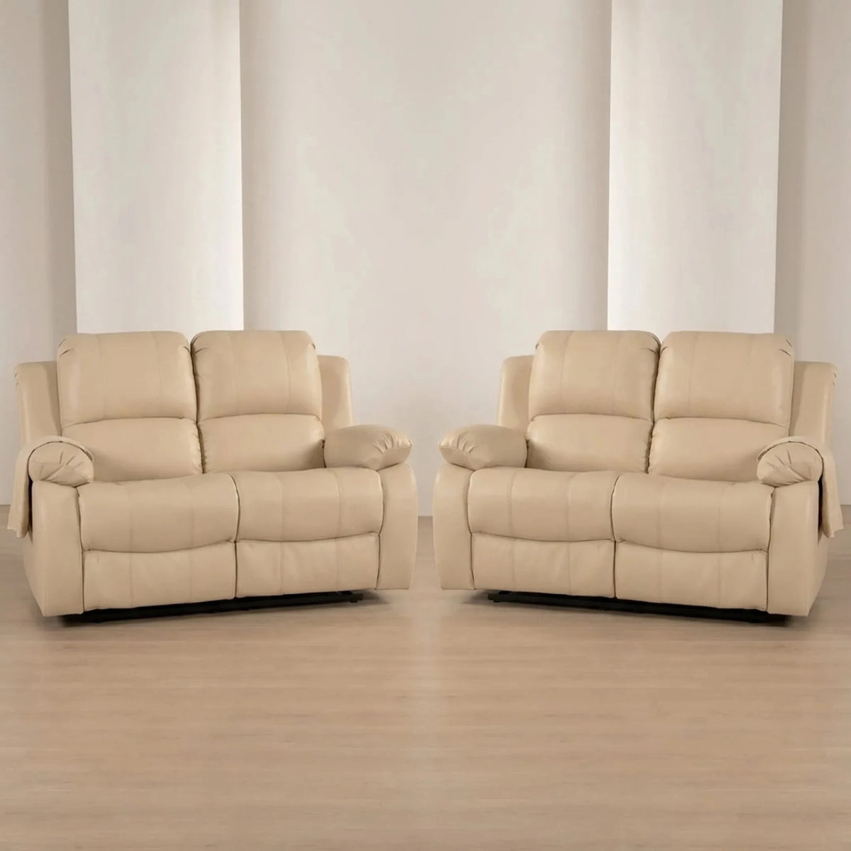 Valencia Cream Leather Electric Recliner 2+2 Sofa Set - Furniture Instore