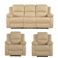 Valencia Cream Leather Electric Recliner 3+1+1 Sofa Set