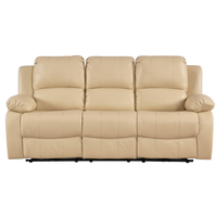 Valencia Cream Leather Electric Recliner 3 Seater Sofa