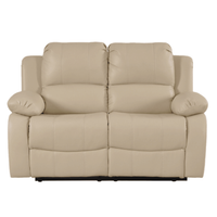 Valencia Cream Leather 2 Seater Manual Recliner Sofa
