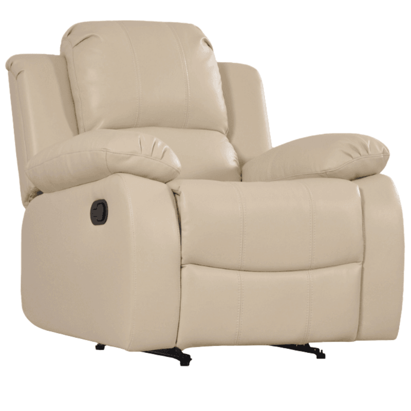 Valencia Cream Leather Manual Recliner Armchair - Furniture Instore