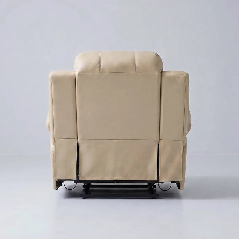Valencia Cream Leather Manual Recliner Armchair - view 6 - Furniture Instore