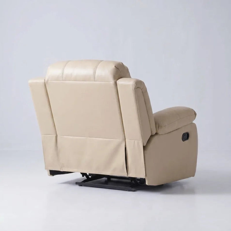 Valencia Cream Leather Manual Recliner Armchair - view 7 - Furniture Instore