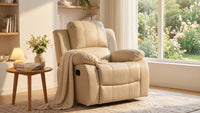 Valencia Cream Leather Manual Recliner Armchair - view 8 - Furniture Instore