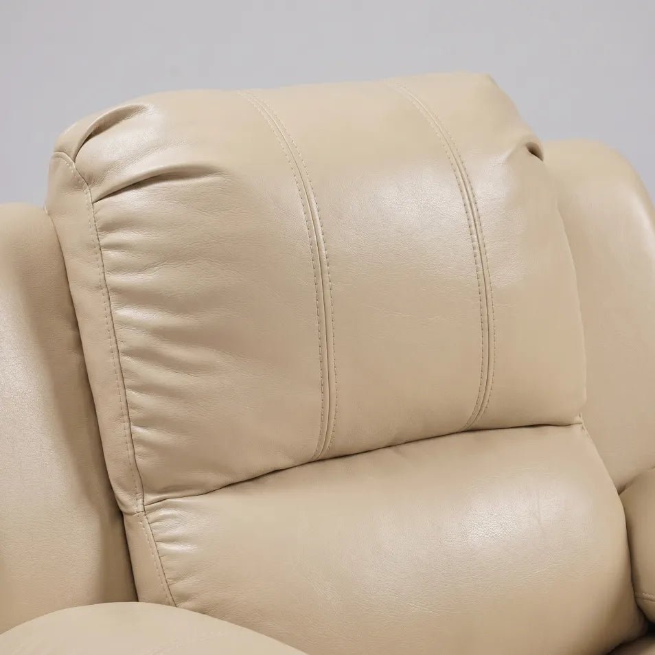 Valencia Cream Leather Manual Recliner Armchair - view 4 - Furniture Instore