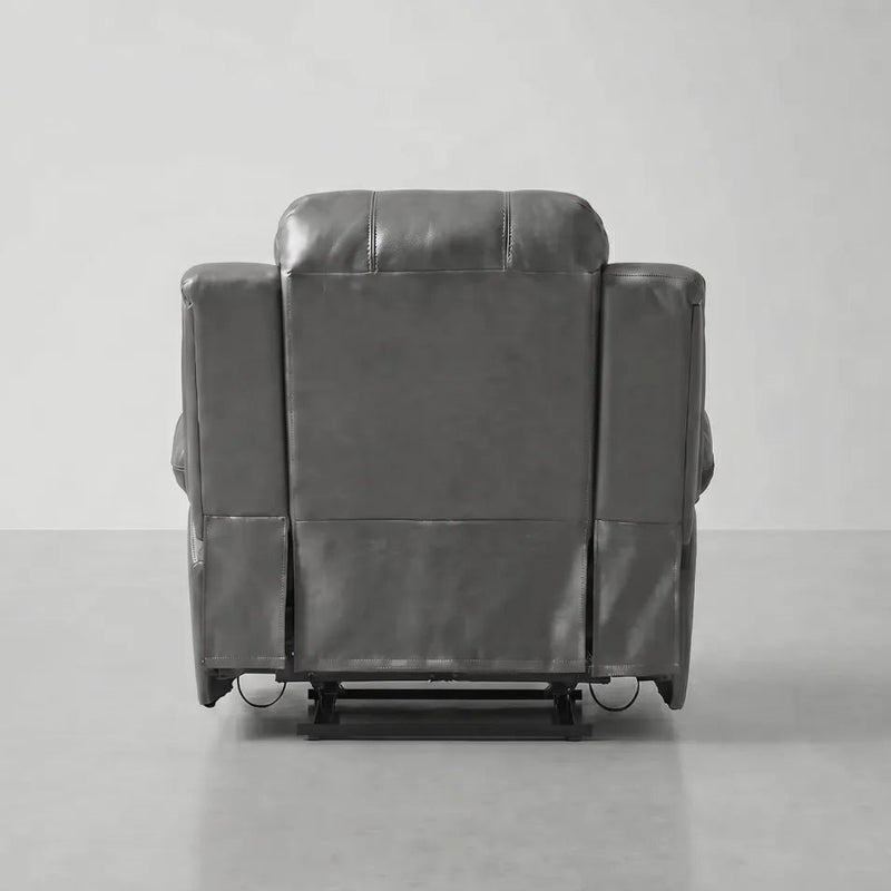 Valencia Grey Leather Manual Recliner Armchair - view 6 - Furniture Instore