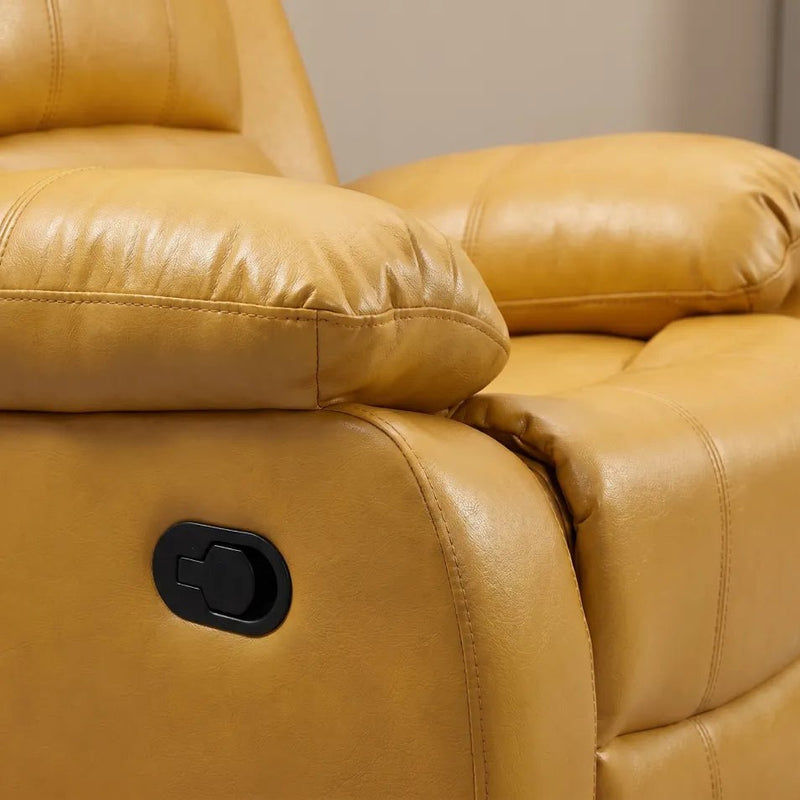 Valencia Leather Mustard Recliner Armchair - view 4 - Furniture Instore