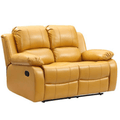 Valencia Mustard Leather Manual Recliner 2 Seater Recliner Sofa